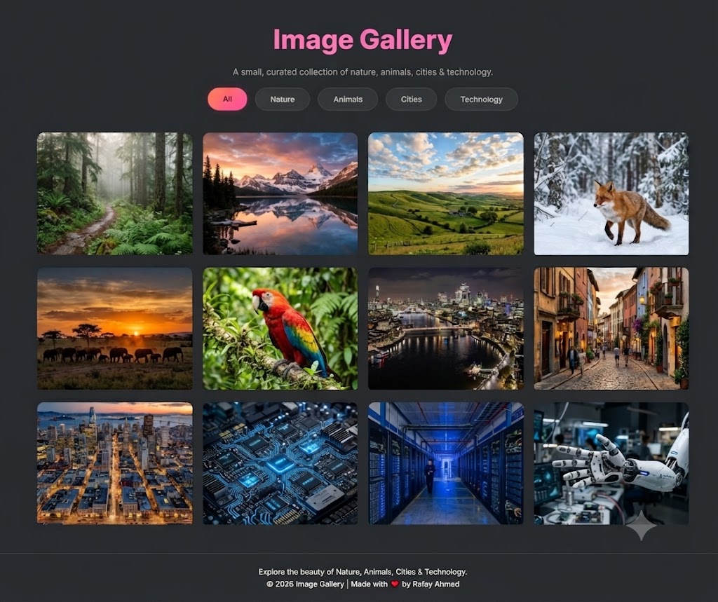 Image Gallery project screenshot